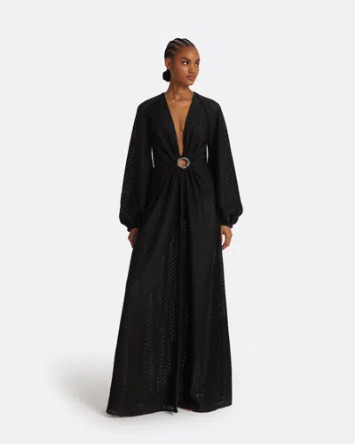 Safiyaa London Jacquis Black Long Dress
