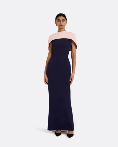 Safiyaa London Kalika Long Dress In Azurite & Pale Pink