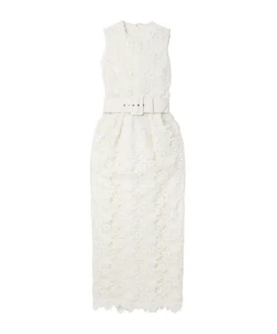 Safiyaa London Lace Midi Dress In White