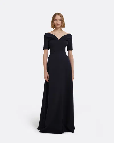 Safiyaa London Lydia Midnight Navy Long Dress