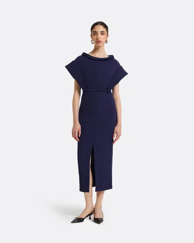 Meral Azurite Blue Midi Dress from Safiyaa
