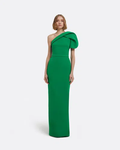 Safiyaa London Millie Long Dress In Jewel Green