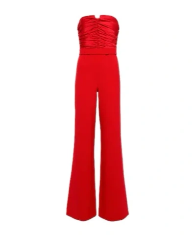 Safiyaa London Miriana Sleeveless Jumpsuit In Red