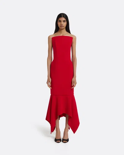 Safiyaa London Tegan Midi Dress In Crimson