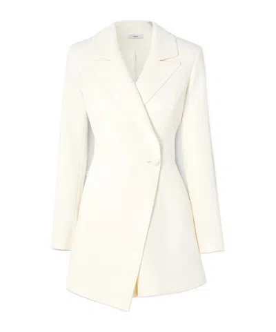 Safiyaa London Trinidad Asymmetric Crepe Playsuit In White