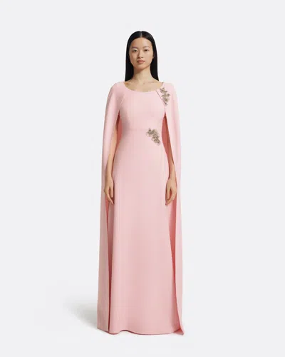 Safiyaa London Yuna Long Dress In Lychee With Silver