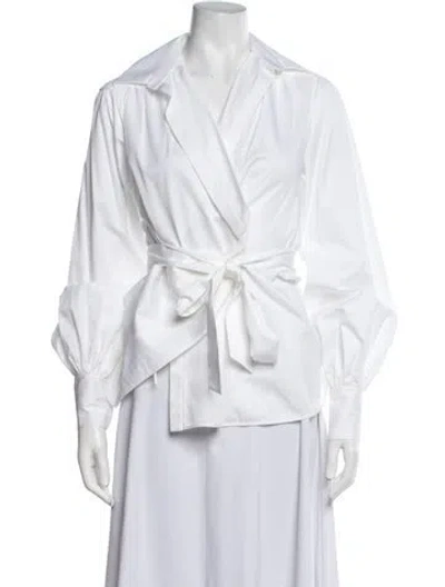 Pre-owned Safiyaa Long Sleeve Blouse W/ Tags In White