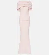 Safiyaa Loura Draped Peplum Crêpe Gown In Pink
