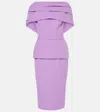 Safiyaa Loura Draped Peplum Crêpe Midi Dress In Lupine