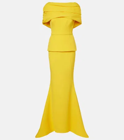 Safiyaa Loura Off-shoulder Crêpe Gown In Orange