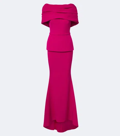 Safiyaa Loura Off-shoulder Crêpe Gown In Pink