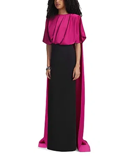 Safiyaa Lucinda Gown In Granita On Black