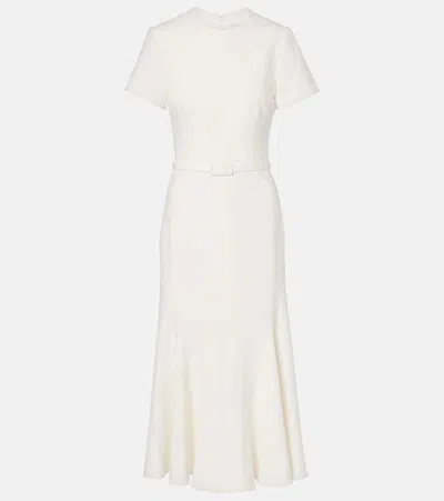Safiyaa Luisa Belted Crêpe Midi Dress In White
