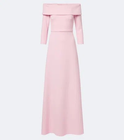 Safiyaa Lunelle Off-shoulder Crêpe Gown In Pink