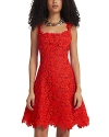 Safiyaa Marrie Floral Lace Mini Dress In Lacquer Red