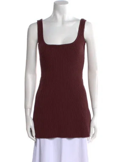Pre-owned Safiyaa Merino Wool Mini Dress W/ Tags In Burgundy