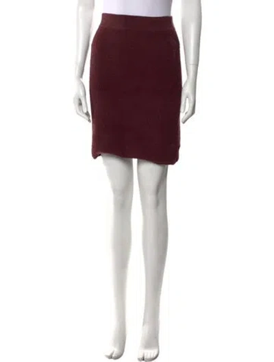 Pre-owned Safiyaa Merino Wool Mini Skirt W/ Tags In Burgundy