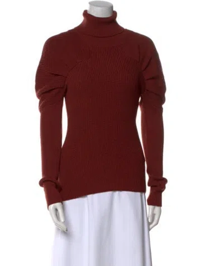 Pre-owned Safiyaa Merino Wool Turtleneck Sweater W/ Tags In Red