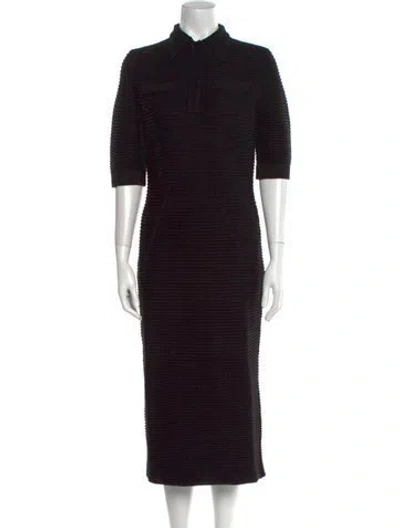 Pre-owned Safiyaa Midi Length Dress In Black