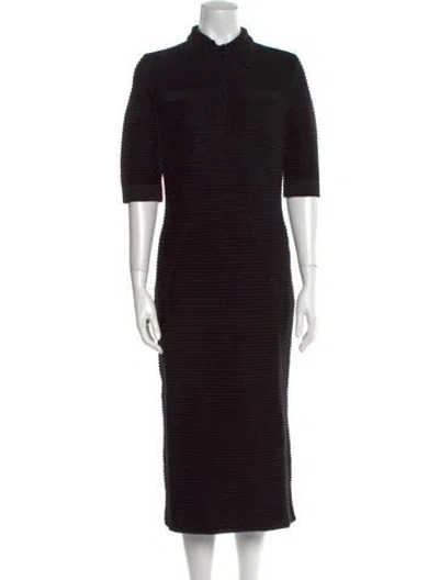 Pre-owned Safiyaa Midi Length Dress In Black