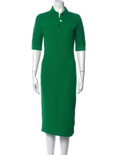 Pre-owned Safiyaa Midi Length Dress In Green