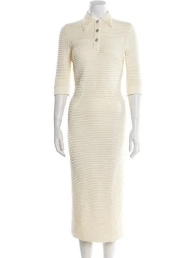 Pre-owned Safiyaa Midi Length Dress W/ Tags In Neutral
