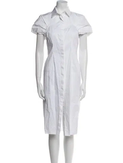 Pre-owned Safiyaa Midi Length Dress In White