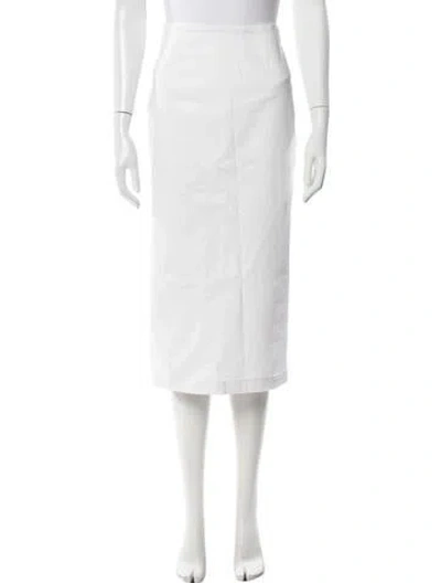 Pre-owned Safiyaa Midi Length Skirt In White
