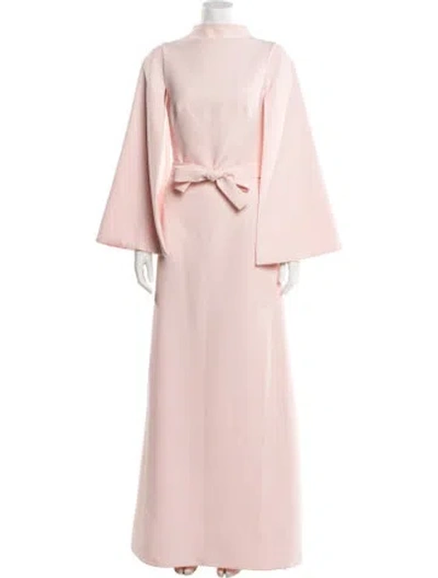 Pre-owned Safiyaa Mock Neck Long Dress In Pink