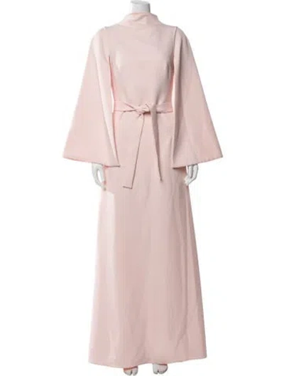 Pre-owned Safiyaa Mock Neck Long Dress In Pink