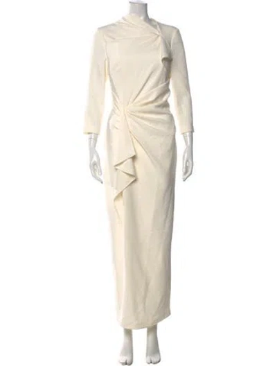 Pre-owned Safiyaa Mock Neck Long Dress W/ Tags In Neutral