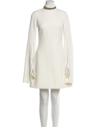 Pre-owned Safiyaa Mock Neck Mini Dress W/ Tags In Neutral