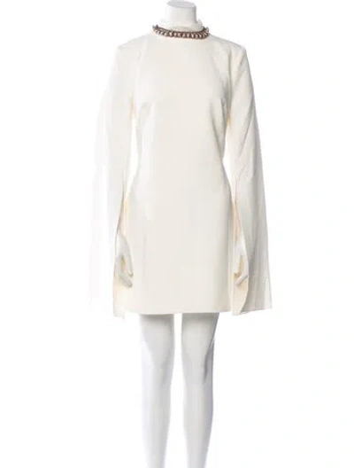 Pre-owned Safiyaa Mock Neck Mini Dress W/ Tags In Neutral