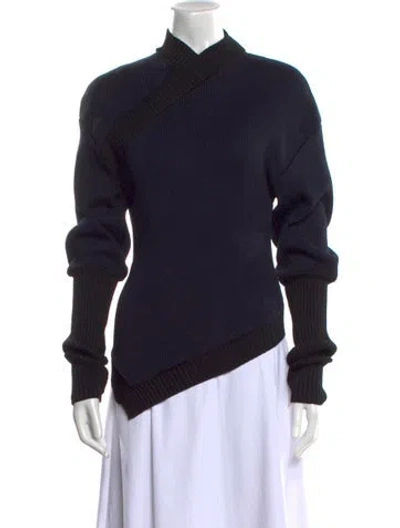 Pre-owned Safiyaa Mock Neck Sweater W/ Tags In Blue