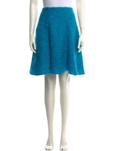 Pre-owned Safiyaa Mohair Knee-length Skirt W/ Tags In Blue
