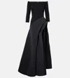Safiyaa Nila Draped Off-shoulder Crêpe Gown In Black