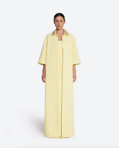 Safiyaa Ninetta Maxi Coat In Yellow In Gold