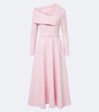 Safiyaa Odelle Asymmetric Crêpe Midi Dress In Pink