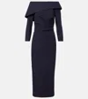 Safiyaa Off-shoulder Crepe Midi Dress In Multi