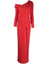 Safiyaa Off-shoulder Long Gown In Red