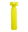 Safiyaa Off-the-shoulder Belted Gown In Yellow