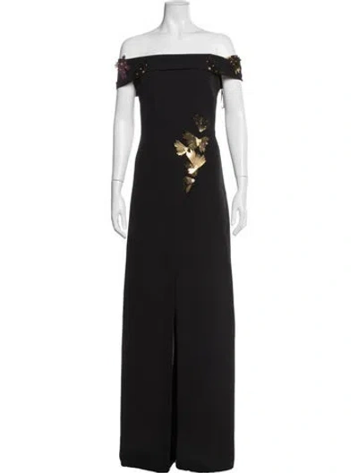 Pre-owned Safiyaa Off-the-shoulder Jumpsuit In Black