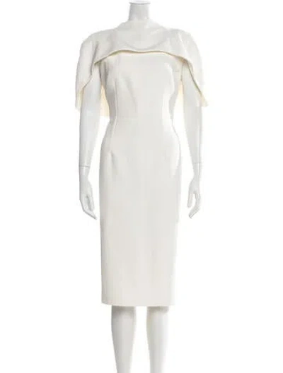 Pre-owned Safiyaa Off-the-shoulder Knee-length Dress W/ Tags In Neutrals/white