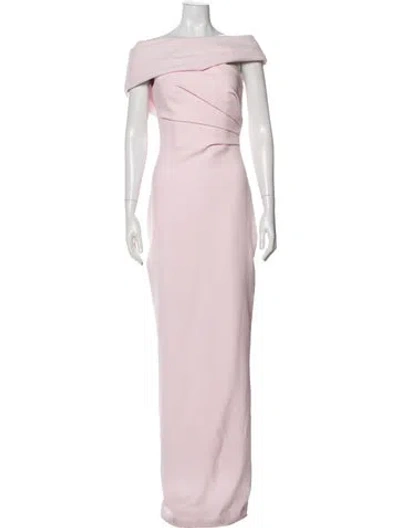 Pre-owned Safiyaa Off-the-shoulder Long Dress In Pink