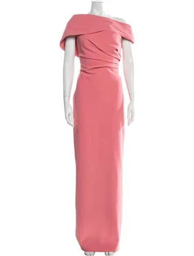 Pre-owned Safiyaa Off-the-shoulder Long Dress In Pink