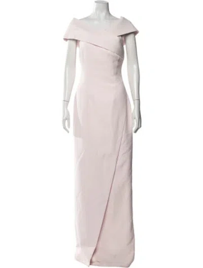 Pre-owned Safiyaa Off-the-shoulder Long Dress In Pink