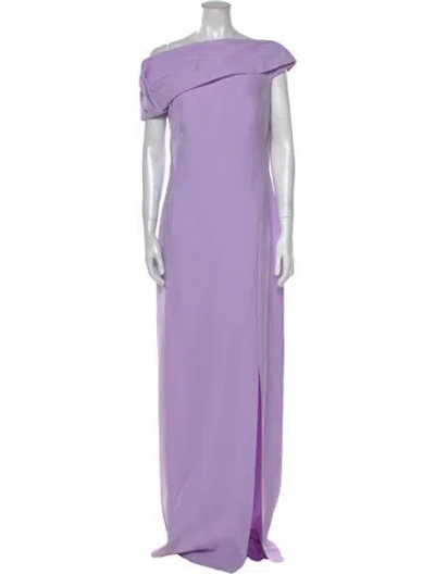 Pre-owned Safiyaa Off-the-shoulder Long Dress In Purple