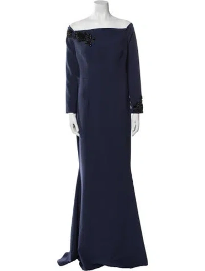 Pre-owned Safiyaa Off-the-shoulder Long Dress W/ Tags In Blue