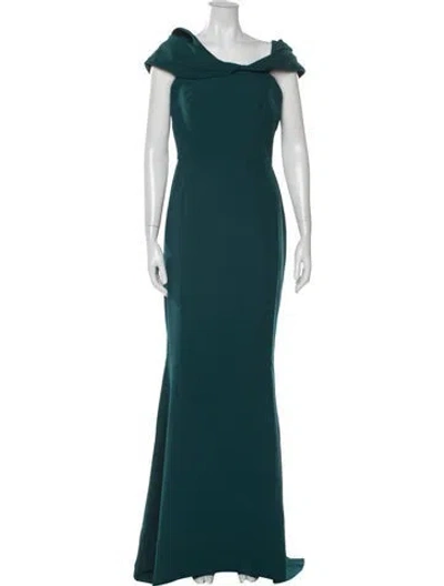 Pre-owned Safiyaa Off-the-shoulder Long Dress W/ Tags In Green