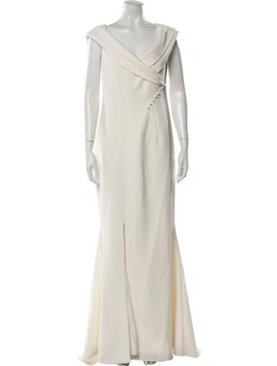 Pre-owned Safiyaa Off-the-shoulder Long Dress W/ Tags In White